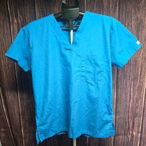 UA Scrubs Uniform Advantage Blue Scrub Set V Neck Top & Pants